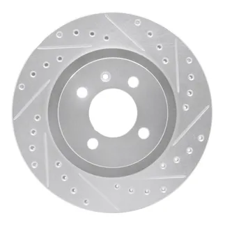 R1 Concepts EDZ-74008R Brake Rotor Drilled and Slotted Silver